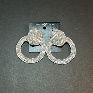 ❤️Ashley Stewart Gorgeous Stud Hoop Earrings silver color